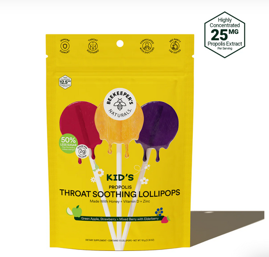 Beekeeper's Naturals Kid's Throat Soothing Lollipops